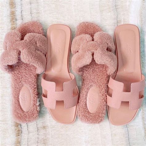 hermes fluffy slides|hermes flip flops women's.